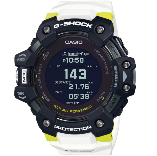Casio G Shock GBD H1000 1A7ER white heart rate monitor watch 2b