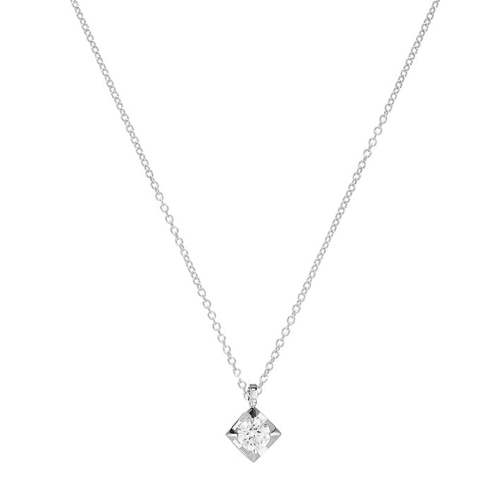 Girocollo oro bianco 18kt Diamante 0,20 Ct-2b Gioielli