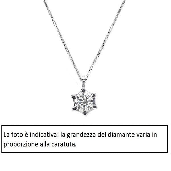 Girocollo oro bianco 18Kt Diamante 0,15 Ct-2b Gioielli