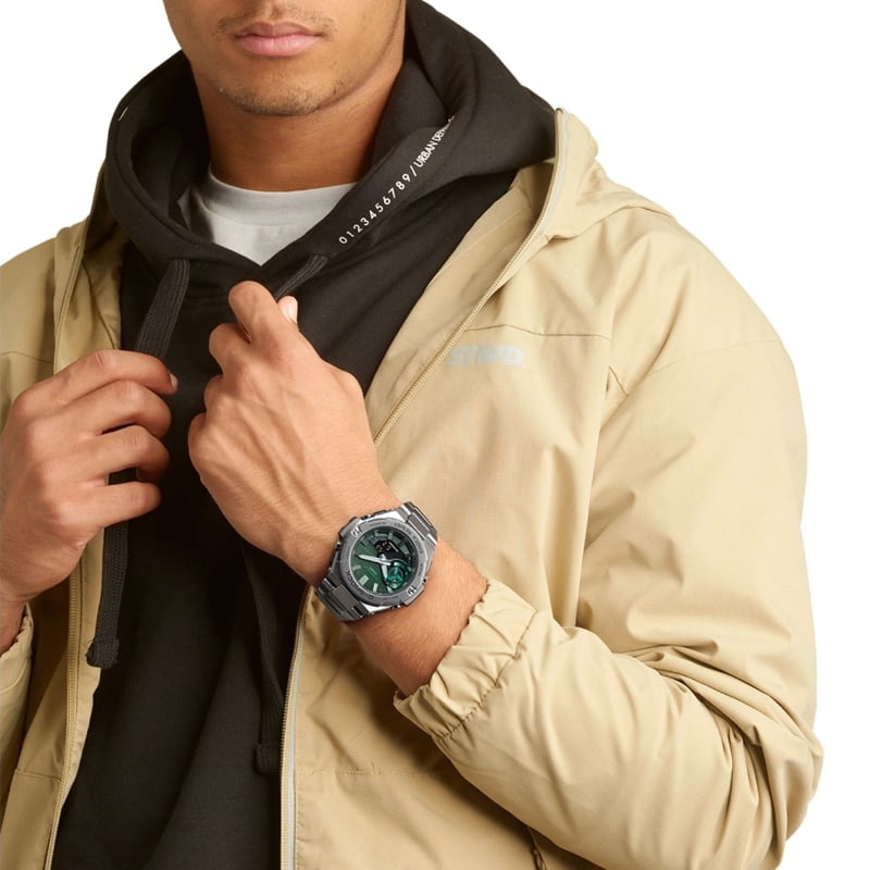Orologio Casio G-Shock G-Steel GST-B500AD-3AER solare verde uomo-2b Gioielli