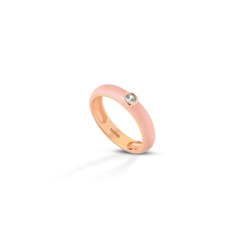Kulto Anello 925 Oro Anello Donna In Argento Dorato Con Pietra