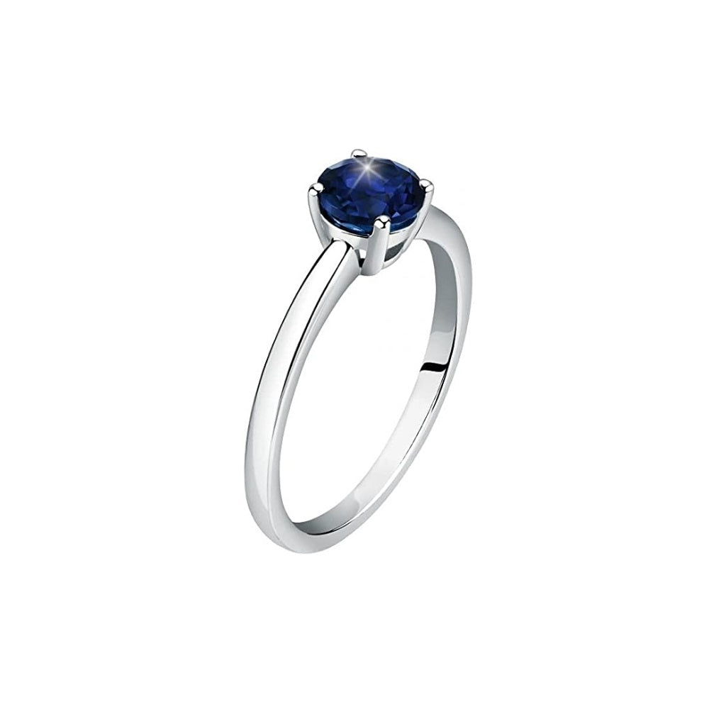Anello Live Diamond oro bianco 18Kt con zaffiro Ct 1,50-2b Gioielli