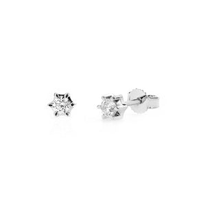 Orecchini oro bianco 18kt Diamanti 0,10 Ct-2b Gioielli