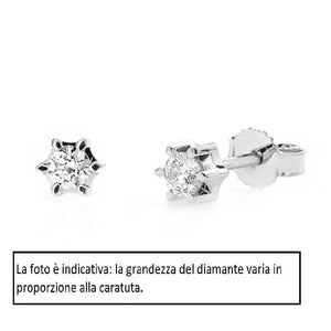 Orecchini oro bianco 18kt Diamanti 0,10 Ct-2b Gioielli