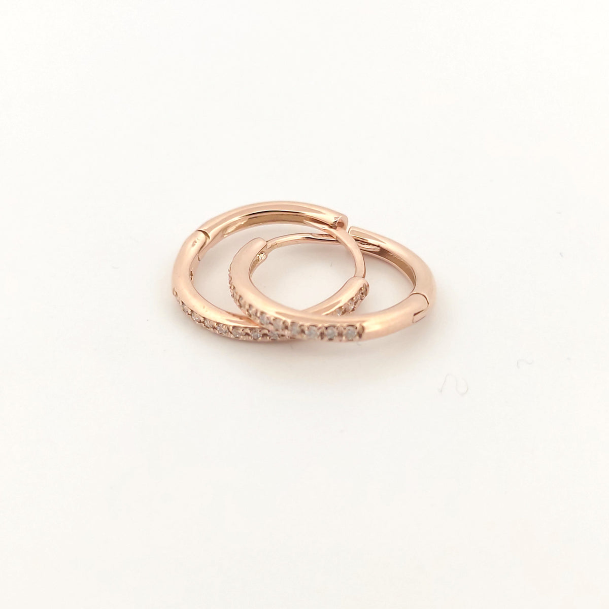 Orecchini oro rosa 18kt Diamanti 0,14 Ct a cerchio-2b Gioielli