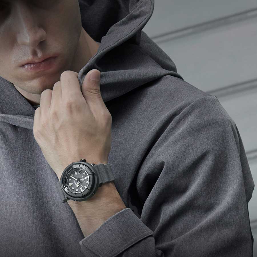 Orologio Seiko Prospex Tuna Street solare SNE537P1 grigio-2b Gioielli