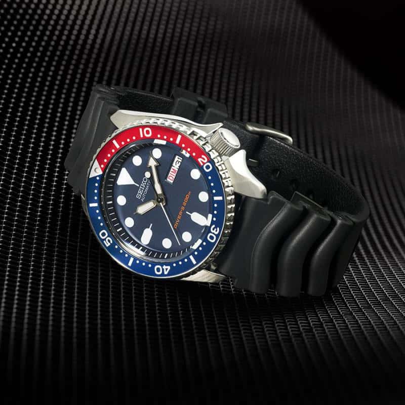 Seiko 009 automatic watch Pepsi silicone strap SKX009K 2b Gioielli