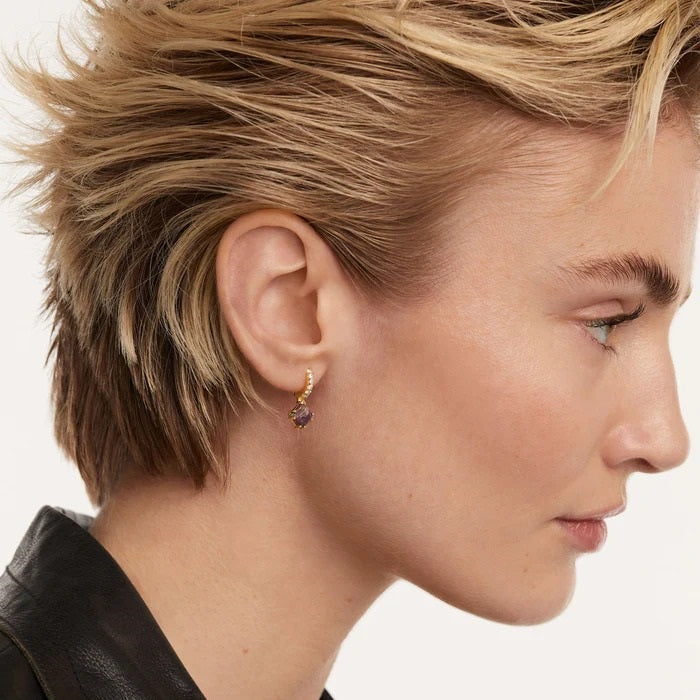 Mono orecchino PdPaola PG01-685-U Fuji charoite argento donna-2b Gioielli