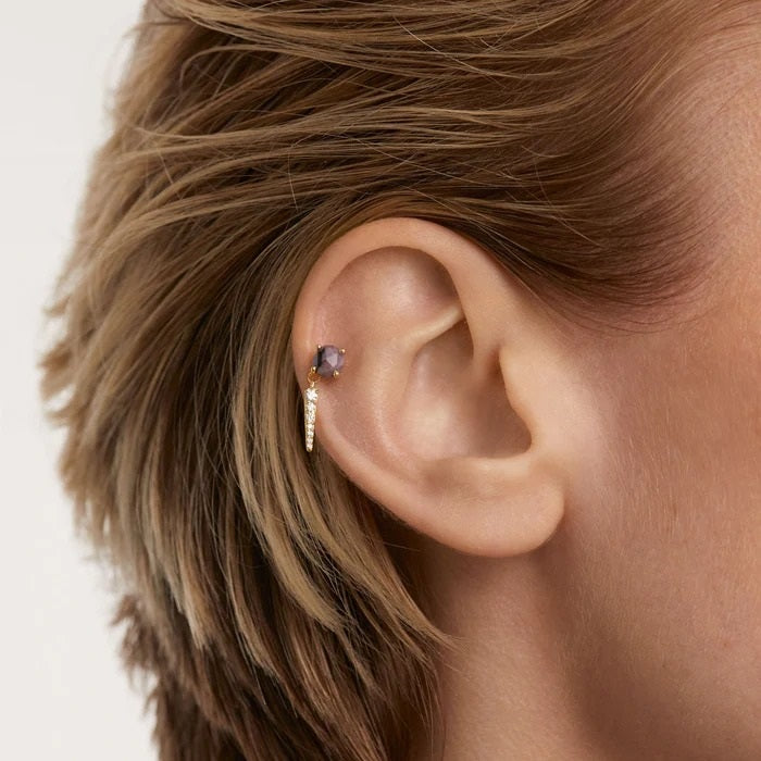 Mono orecchino PdPaola PG01-720-U Yoki charoite argento donna-2b Gioielli