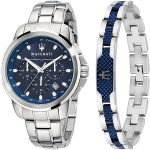Box regalo orologio Maserati Successo R8851121016 cronografo + bracciale Maserati uomo-2b Gioielli