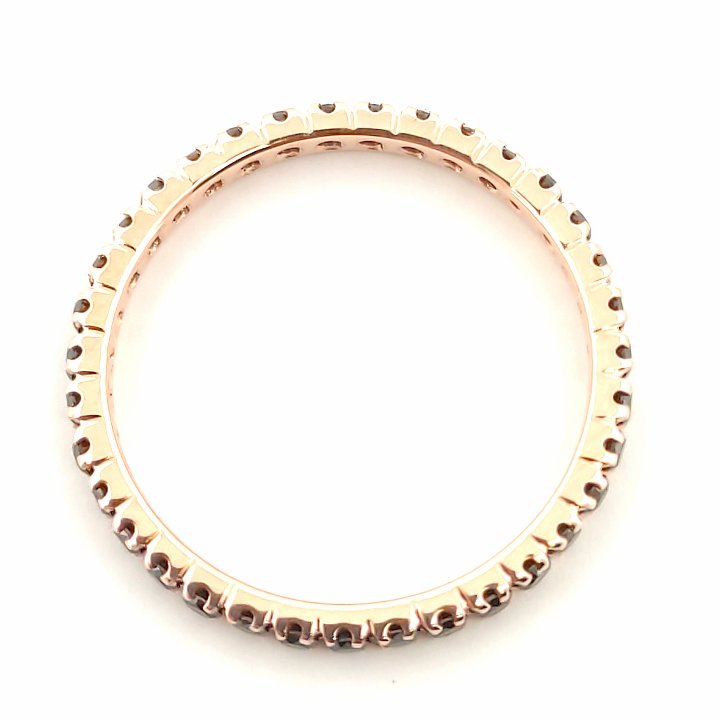 Anello veretta Eternity oro rosa 18kt Diamanti neri 0,48 Ct-2b Gioielli