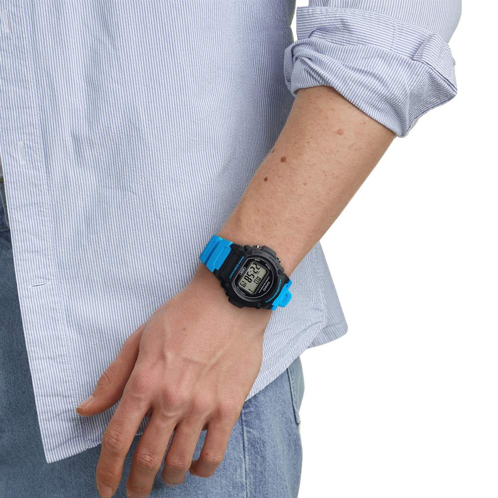 Orologio Casio Collection W-219H-2A2VEF celeste uomo-2b Gioielli