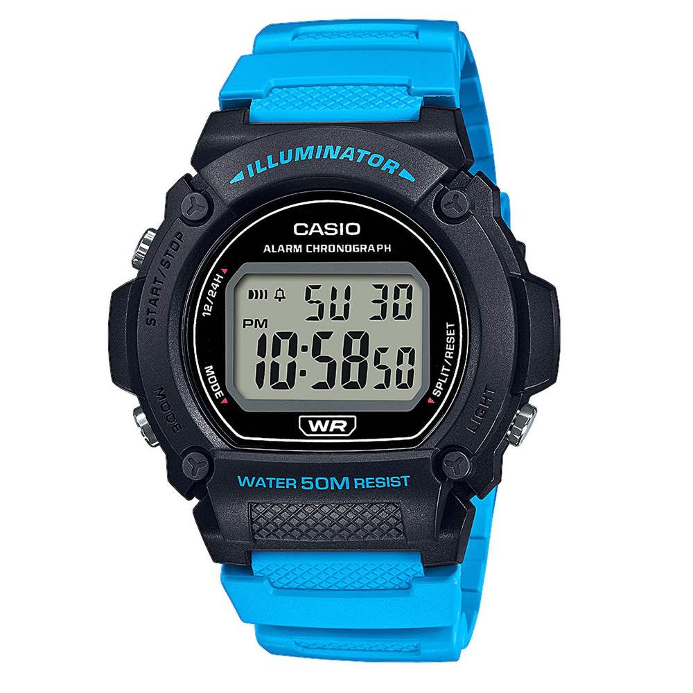 Orologio Casio Collection W-219H-2A2VEF celeste uomo-2b Gioielli