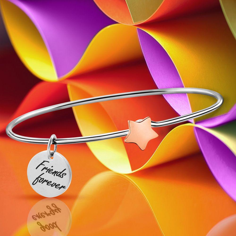 Bracciale Morellato Talismani SAQE16 donna rigido stella rose gold Friends forever-2b Gioielli