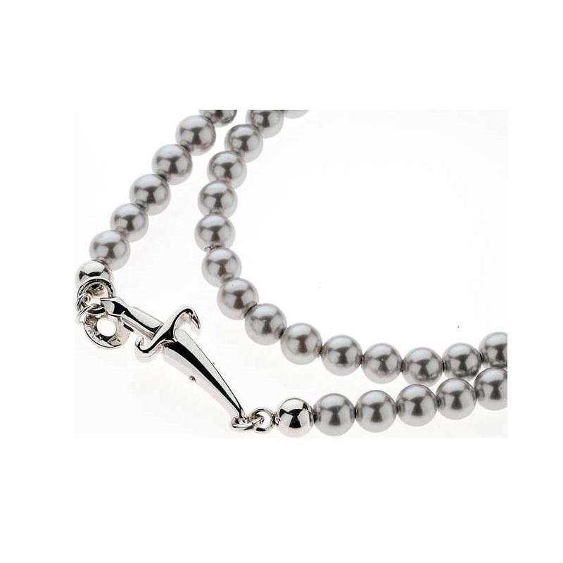 Collana Cesare Paciotti uomo perle grigie argento-2b Gioielli
