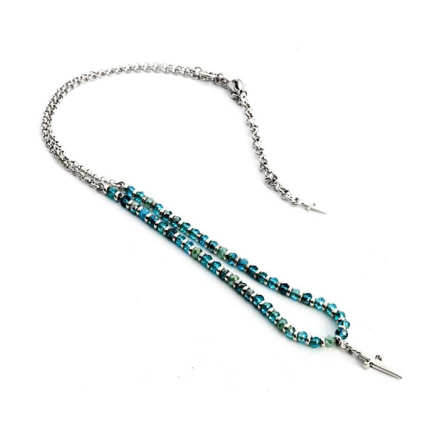Collana Cesare Paciotti uomo rosario celeste argento-2b Gioielli