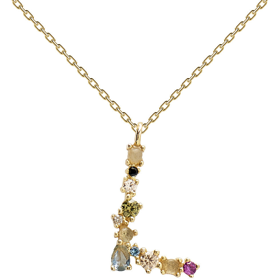 Collana PdPaola CO01-107-U argento 925 placcato oro 18 Kt Lettera L-2b Gioielli