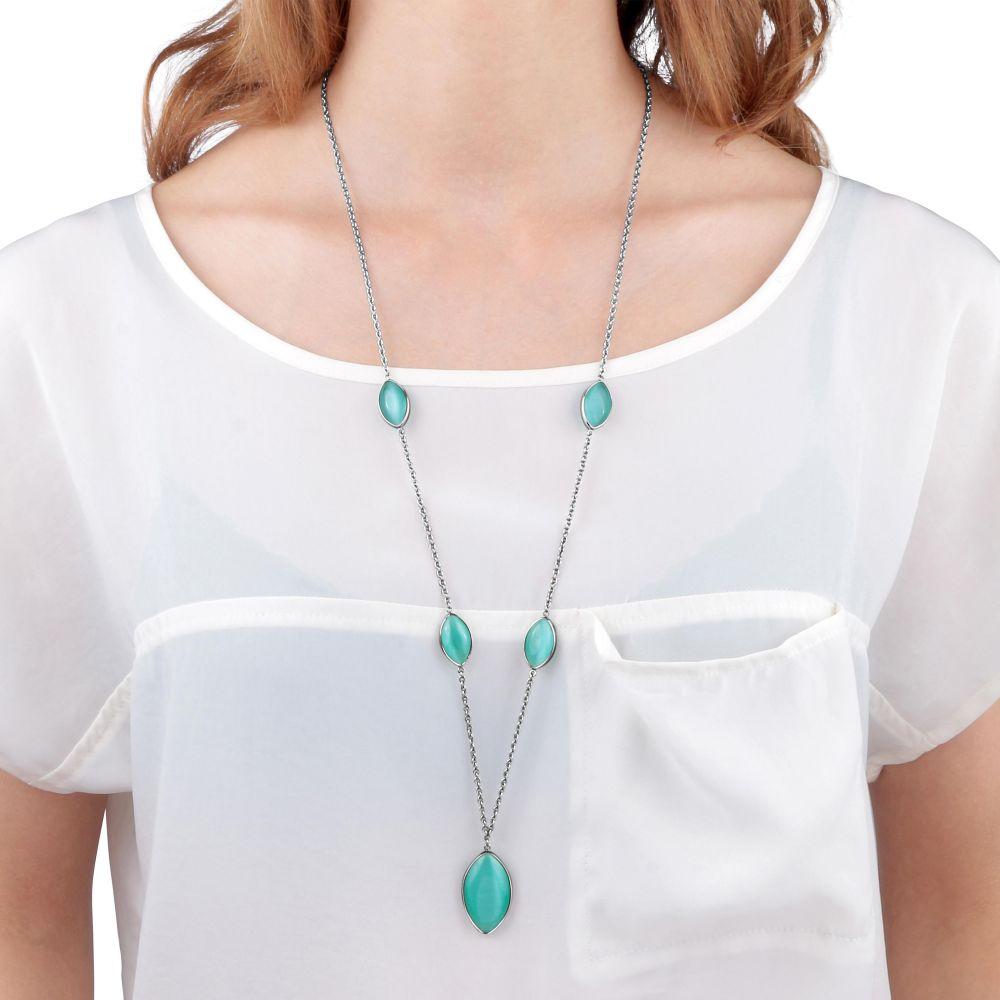 Collana Morellato Profonda SALZ03 donna lunga verde argento-2b Gioielli