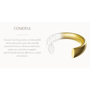 Fede UNOAERRE comoda 2,5mm quadra collezione Cerchi Di Luce in oro bianco 750-2b Gioielli