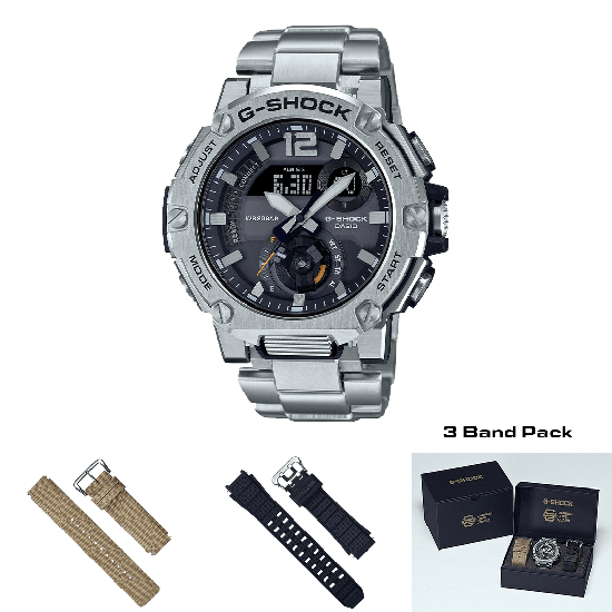 Orologio Casio G-Shock G-Steel GST-B300E-5AER edizione con 3 cinturini-2b Gioielli