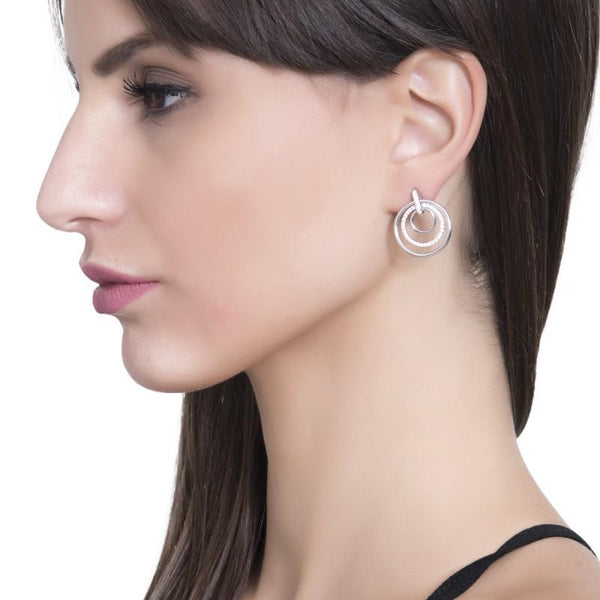 Silberdream Orecchini 6Mm Donna Argento Punti Tondi Zirconia Rosa