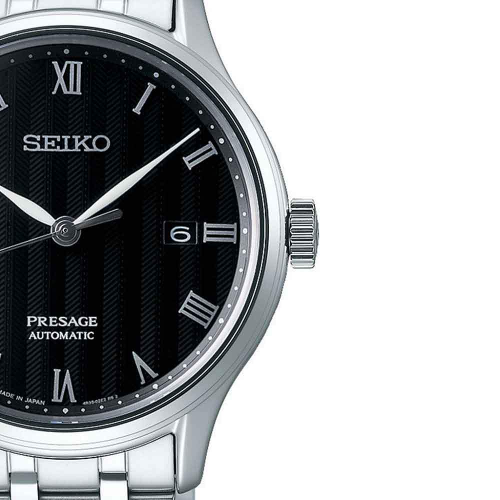 Seiko Presage Automatic Watch Black Sapphire Steel - Gioielli