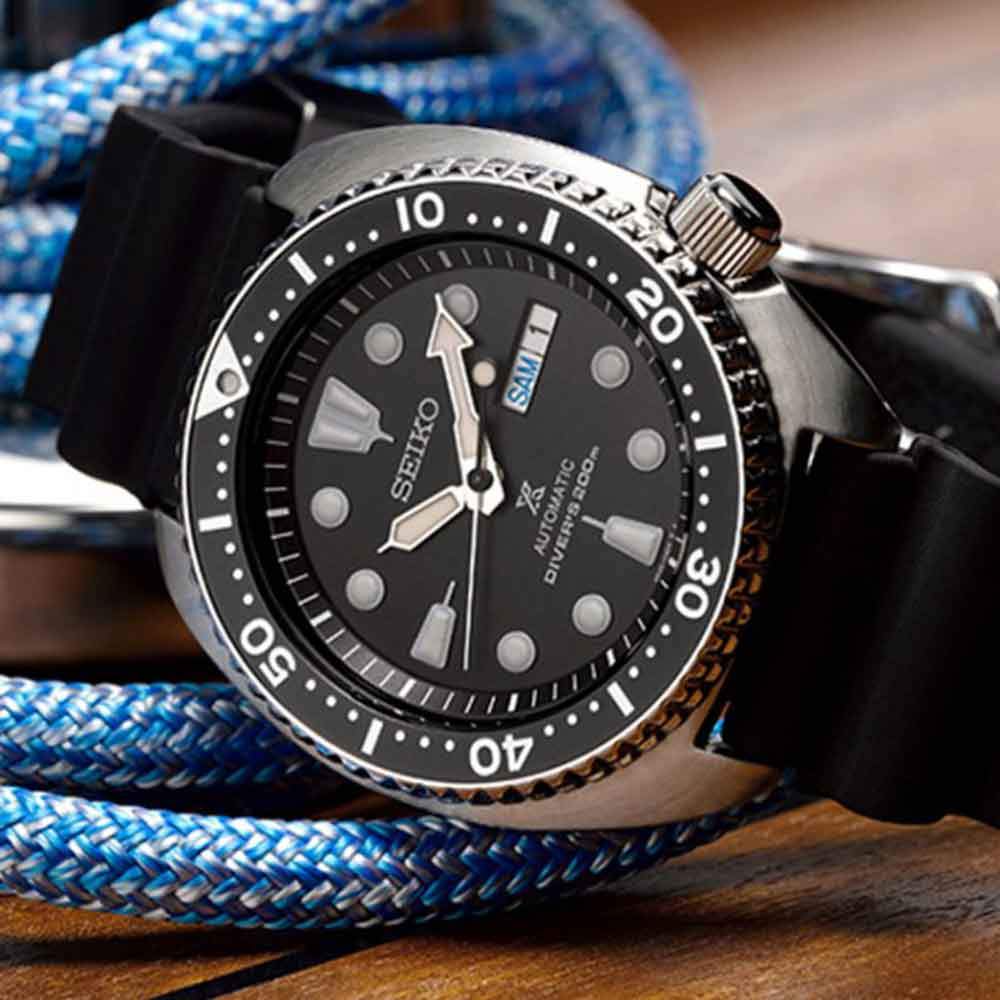 Orologio Seiko PROSPEX TURTLE diver professionale automatico nero SRP777K1-2b Gioielli