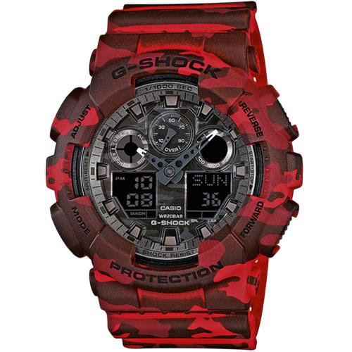 Orologio Casio G-Shock GA-100CM-4AER camouflage rosso 51 mm-2b Gioielli