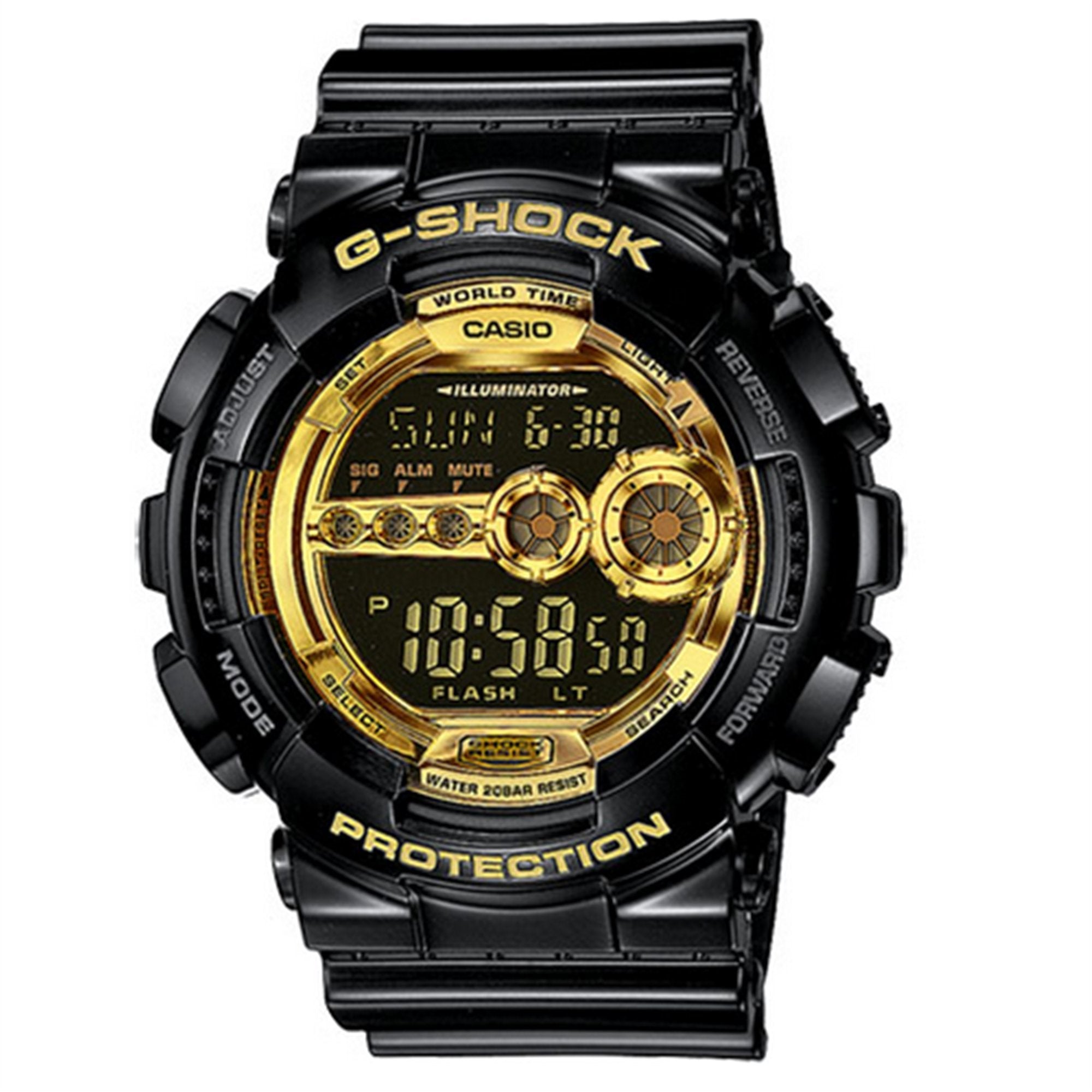 Orologio uomo Casio G-Shock nero oro GD100GB1ER 2b Gioielli