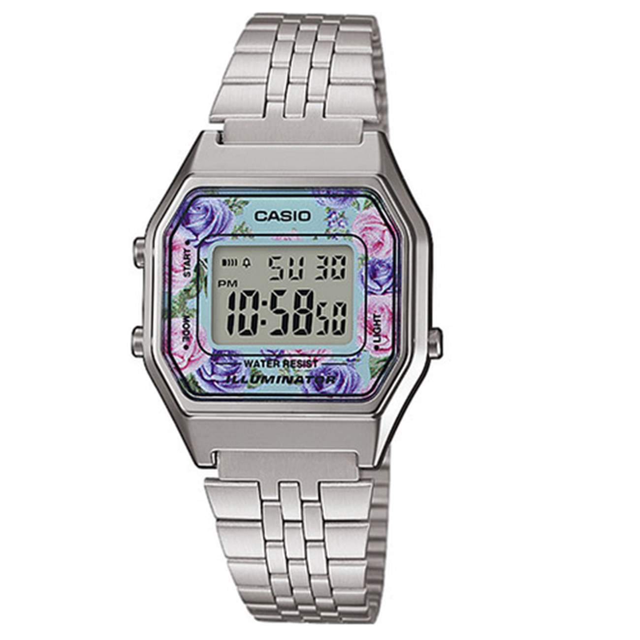 Orologio donna Casio Vintage fiori viola rosa 29mm LA680WEA 2CEF