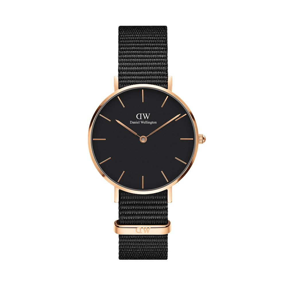 DW Classic Petite Cornwall 32mm black rose gold watch DW00100215