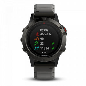 Orologio Garmin Fenix 5 Gray Black smartwatch uomo 47mm cardio da polso 010-01688-00-2b Gioielli