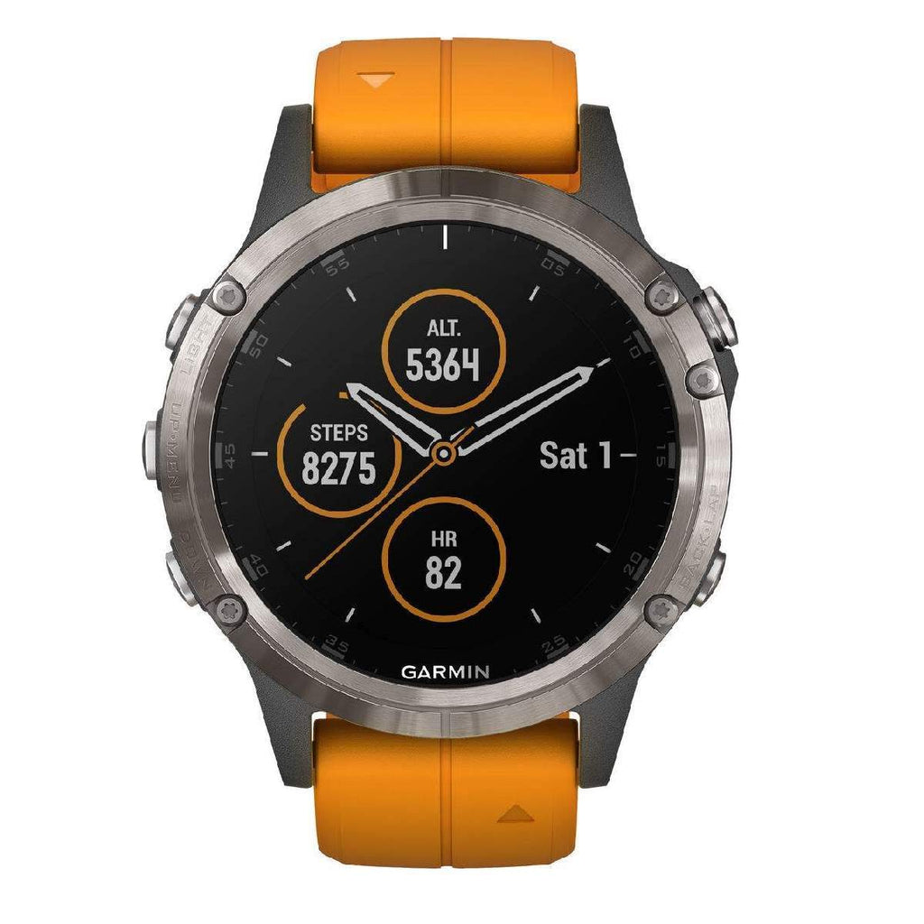 Garmin Fenix 5 Plus Orange Sapphire Titanium 010-01988-05 - 2b Gioielli