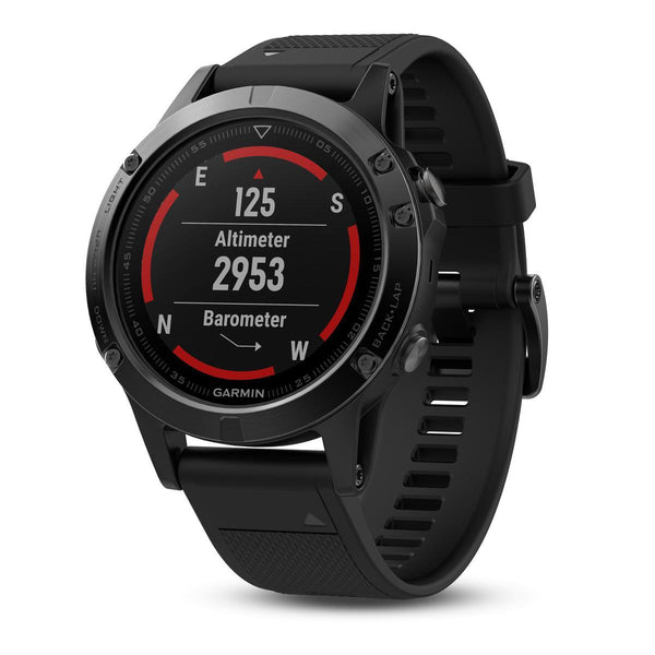 Garmin Fenix 5 Sapphire Black Black men's smartwatch 47mm wrist heart rate  monitor 010-01688-11