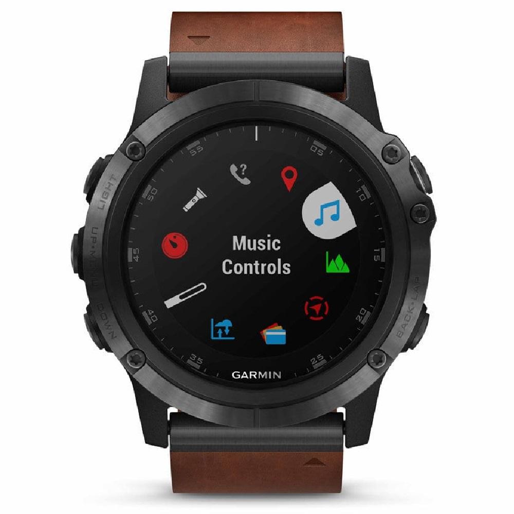 Orologio Garmin Fenix 5X Plus Gray Sapphire 51mm pelle marrone 010-01989-03-2b Gioielli