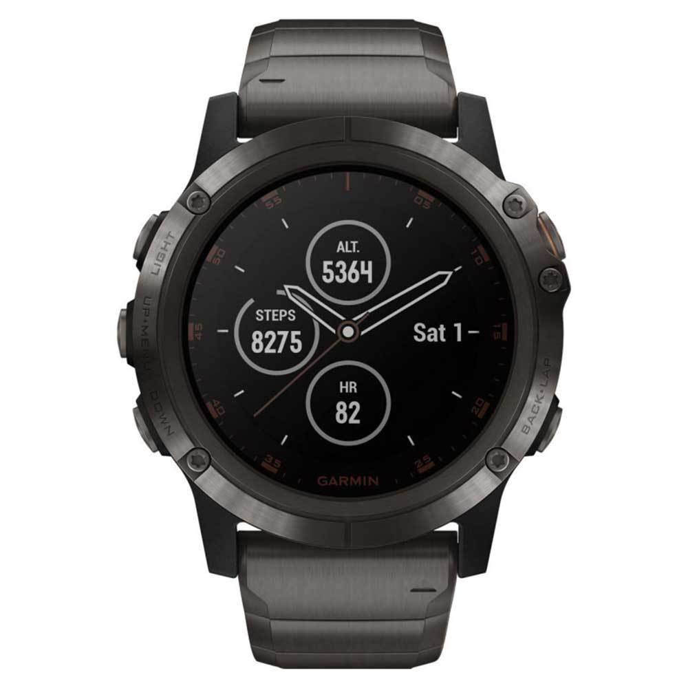 Orologio Garmin Fenix 5X Plus Sapphire Titanium DLC Carbon Gray 51mm 010-01989-05-2b Gioielli