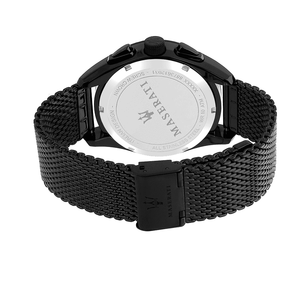 Orologio Maserati Traguardo 45mm R8873612031 chrono pvd mesh-2b Gioielli