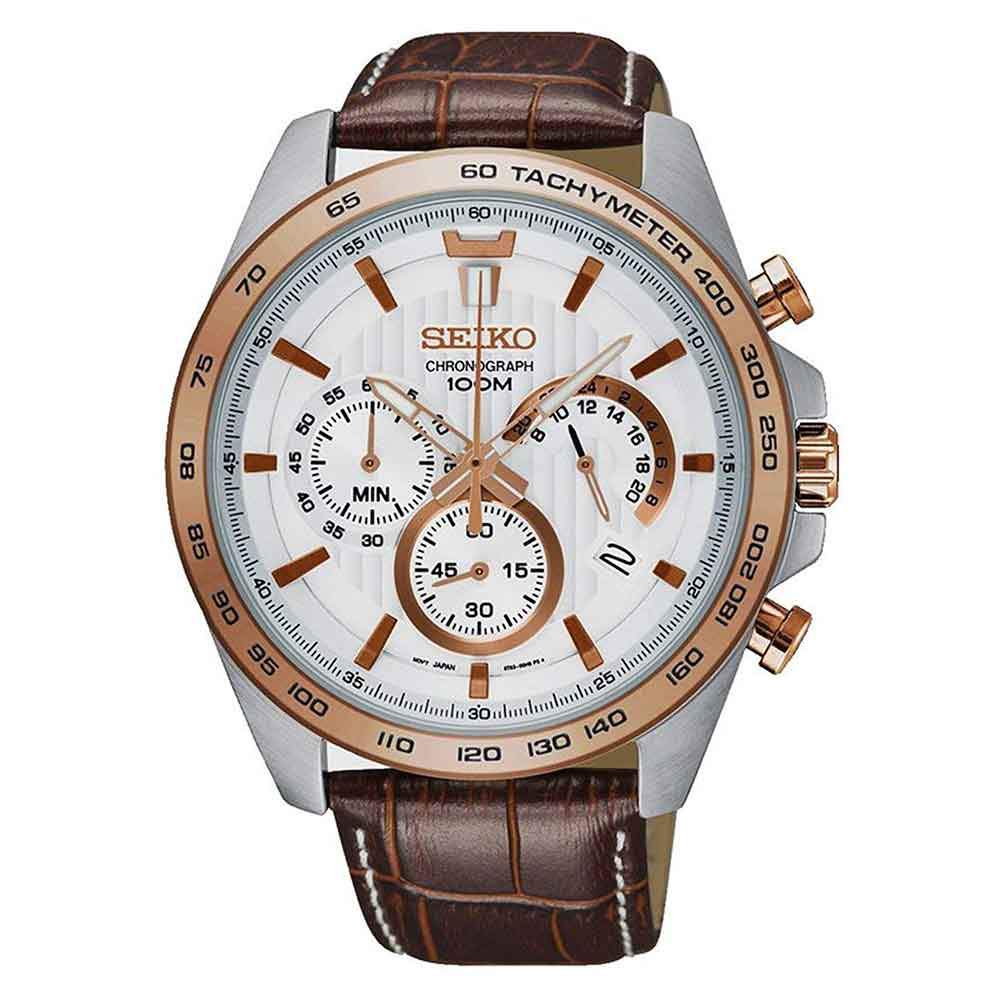 Orologio Seiko Sport cronografo quarzo pelle SSB306P1-2b Gioielli