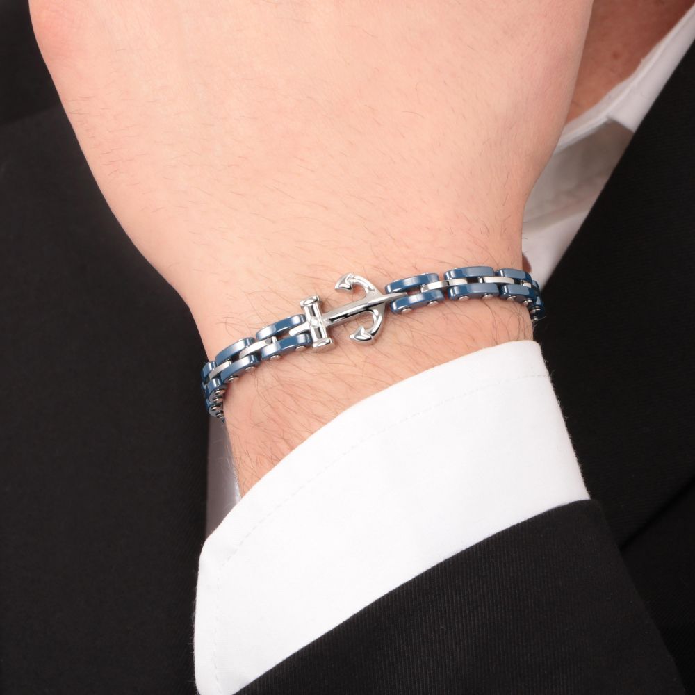Bracciale Morellato Ceramic SACU11 uomo blu àncora 2b Gioielli