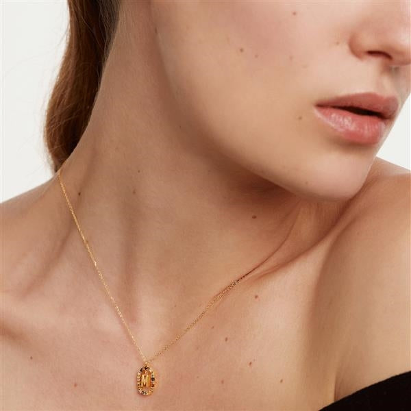 Collana PdPaola CO01-272-U Lettera M in argento 925 placcato oro 18 Kt-2b Gioielli